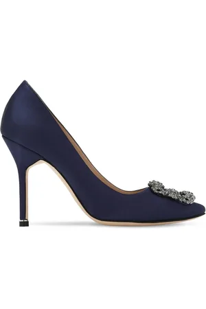 Manolo Blahnik 105mm Hangisi Satin Pumps