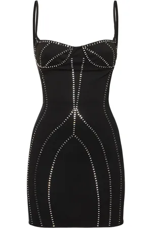 The Attico Crystal Embellished Sablé Mini Dress