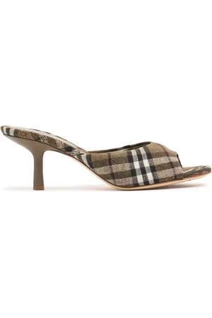 Burberry 65mm Lf Mews Check Textile Mules