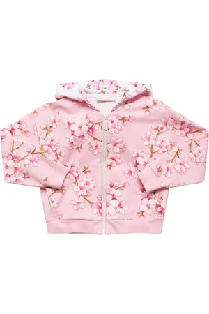 MONNALISA Printed Cotton Blend Zip Hoodie