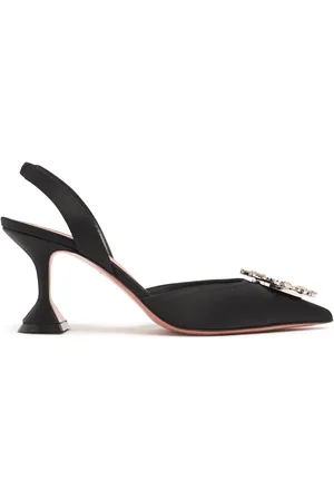 Amina Muaddi 70mm Begum Satin Slingbacks