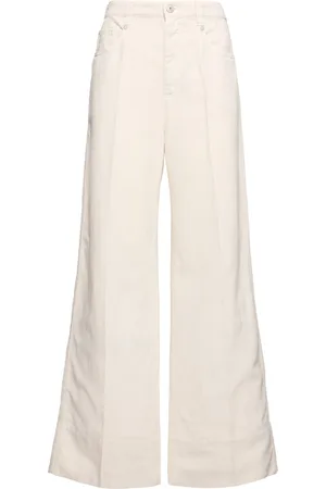 Brunello Cucinelli Dyed Cotton & Linen Midrise Flared Jeans