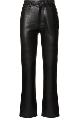 ANINE BING Bruno Straight Leather Blend Pants