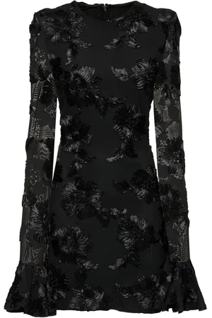 ROTATE Flower Mesh Mini Dress
