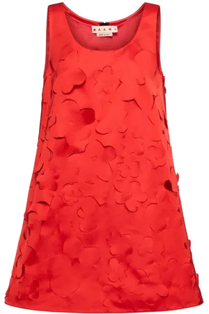 Marni Embroidered Duchesse Cut Out Mini Dress