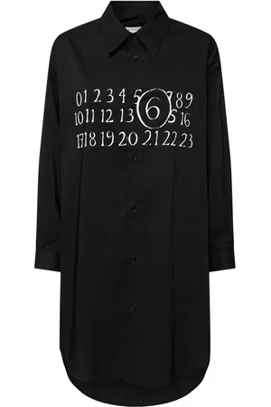 Maison Margiela Logo Cotton Poplin Mini Dress
