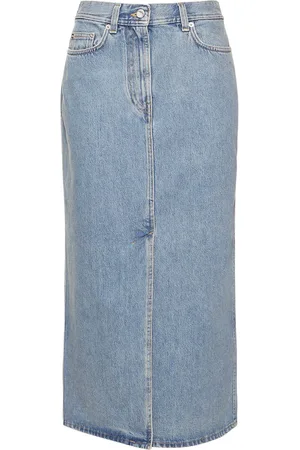 Loulou Studio Rona Cotton Denim Long Skirt