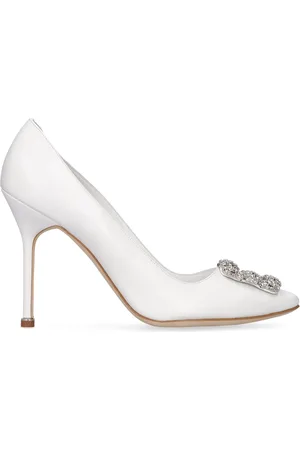 Manolo Blahnik 105mm Hangisi Leather Pumps