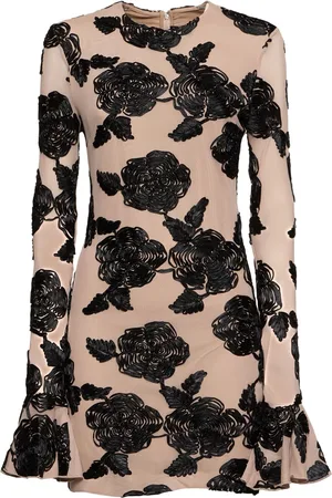 ROTATE Flower Mesh Mini Dress