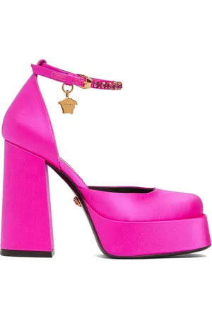 VERSACE 110mm Platform Satin & Viscose Pumps