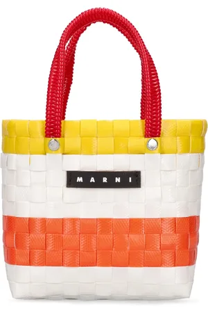 Marni Color Block Woven Tote Bag W/ Logo