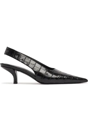 Totême 50mm Classic Croc Embossed Slingbacks