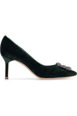 Manolo Blahnik 70mm Hangisi Velvet Pumps