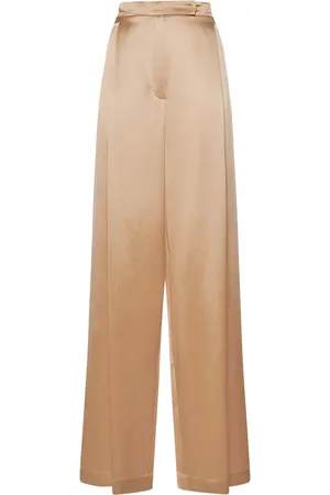 Max Mara Fiesta Silk Satin Slit Wide Pants