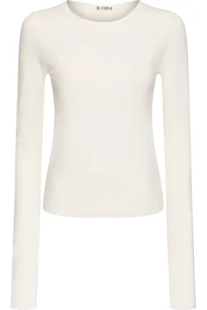 ÉTERNE Fitted Long Sleeve Crewneck T-shirt