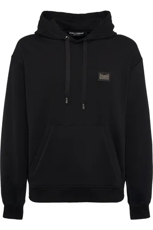 Dolce & Gabbana Logo Plaque Cotton Jersey Hoodie
