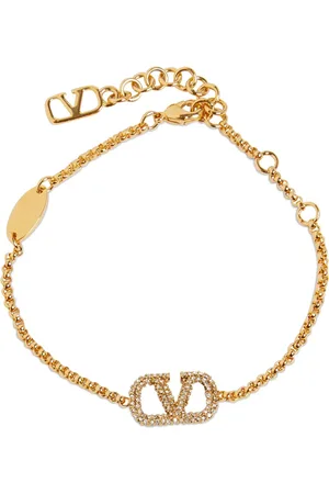 VALENTINO GARAVANI V Logo Signature Crystal Bracelet