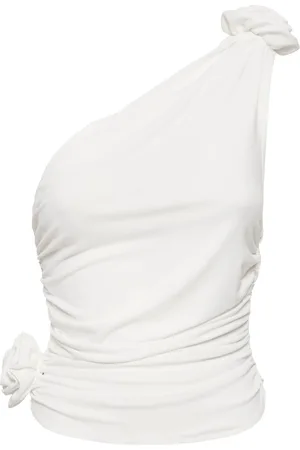 MAGDA BUTRYM Jersey One Shoulder Flower Top