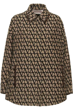 VALENTINO Logo Jacquard Canvas Shirt Jacket