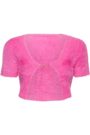 Jacquemus La Maille Neve Fluffy Crop Top