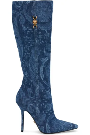 VERSACE 110mm Printed Tall Boots