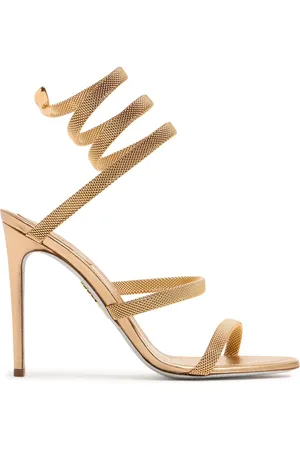 RENE CAOVILLA 105mm Leather & Metal Sandals