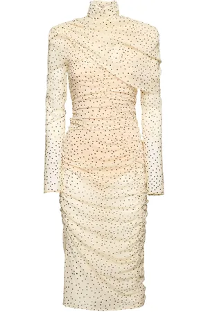 MAGDA BUTRYM Draped Stretch Silk Midi Dress