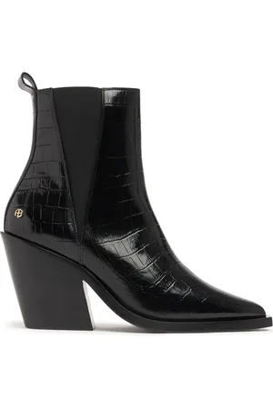 ANINE BING 85mm Bekah Croc Embossed Leather Boots