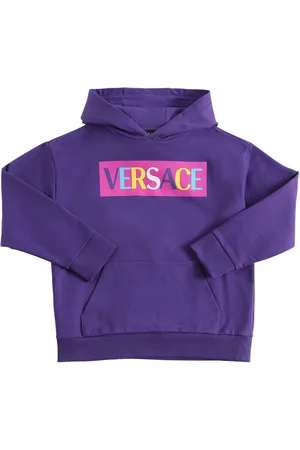 VERSACE Logo Print Cotton Hoodie