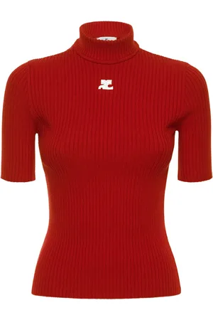 Courrèges Knit Viscose Blend Logo Top