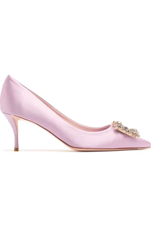 Roger Vivier 65mm Flower Crystal & Satin Pumps