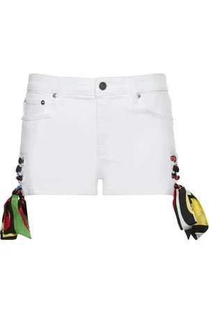 Puccini Denim Mini Shorts W/foulard Laces