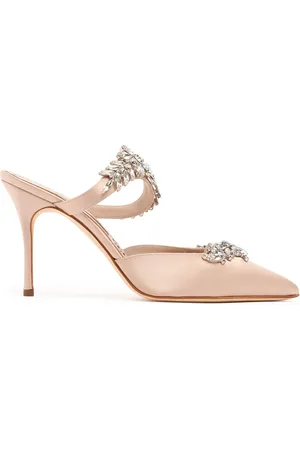Manolo Blahnik 90mm Lurum Satin Mules