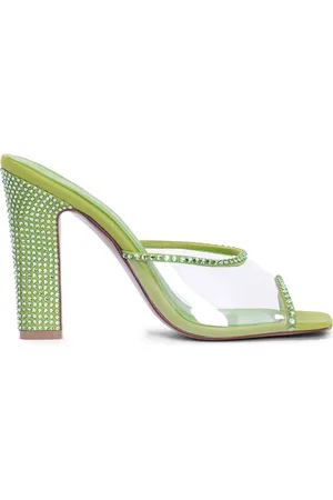 ANDREA WAZEN 90mm Gloria Pvc & Crystal Mules