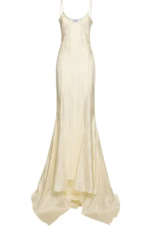 The Attico Striped Satin Long Dress
