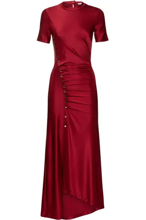 Paco rabanne Draped Viscose Blend Jersey Midi Dress