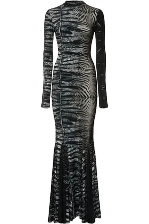 Roberto Cavalli Zebra Devoré Long Dress