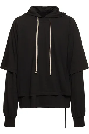 Rick Owens Hustler Hooded Cotton Jersey T-shirt