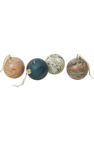 Ferm Living Set Of 4 Large Marble Baubles