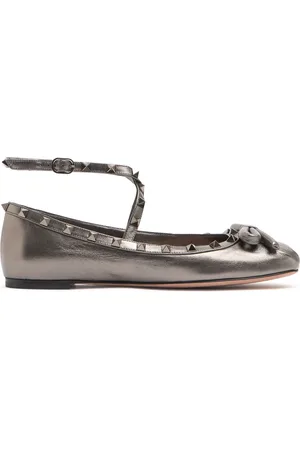 VALENTINO GARAVANI 5mm Rockstud Leather Ballerinas