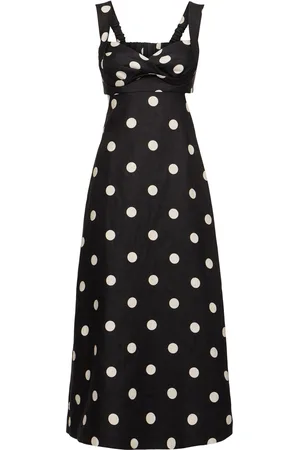 ZIMMERMANN Crush Polka Dotted Linen Midi Dress