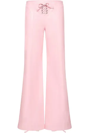 ROTATE Embossed Lace-up Flared Pants