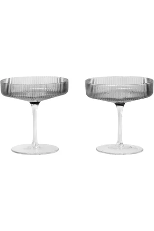 Ferm Living Set Of 2 Ripple Champagne Glasses