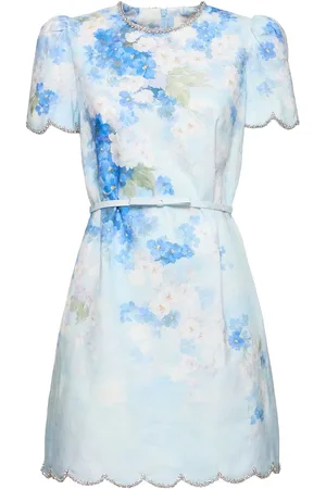 ZIMMERMANN Crush Printed Linen Mini Dress