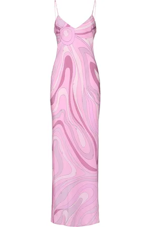 Puccini Printed Silk Long Dress