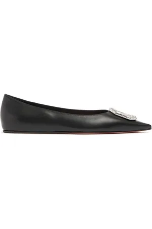 Amina Muaddi 5mm Camelia Nappa Ballerinas