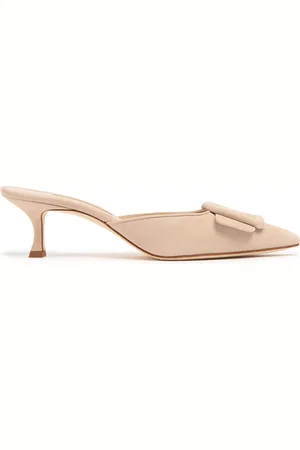 Manolo Blahnik 50mm Maysale Suede Mules
