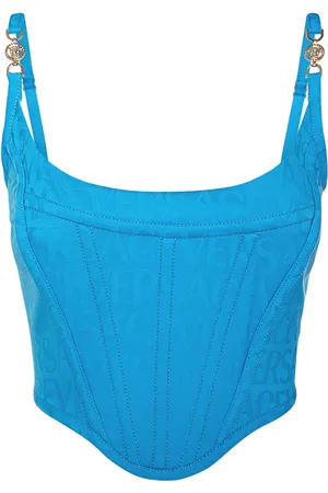 VERSACE Logo Jacquard Wool Corset Top