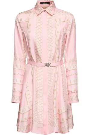 VERSACE Foulard Print Silk Twill Mini Dress
