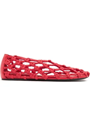 Jil Sander 10mm Woven Leather Ballerinas
